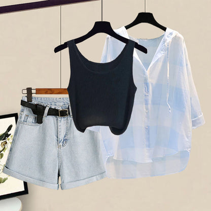 Cami Pure Sweet Cardigan Color Top Shorts