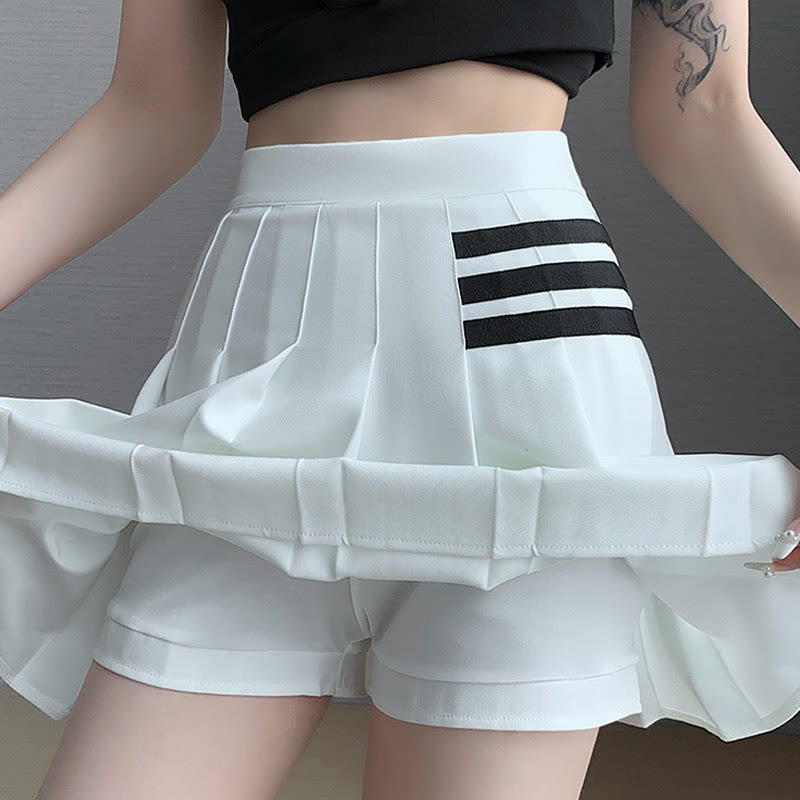 High Waist Casual Pleated Skirt