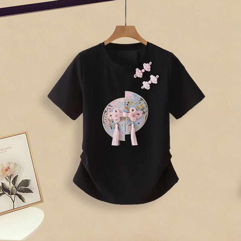 T-Shirt mit süßem Print und hoher Taille