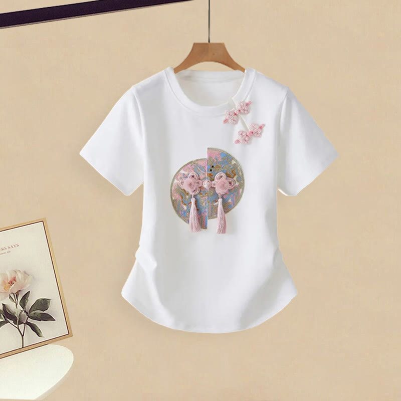 T-Shirt mit süßem Print und hoher Taille