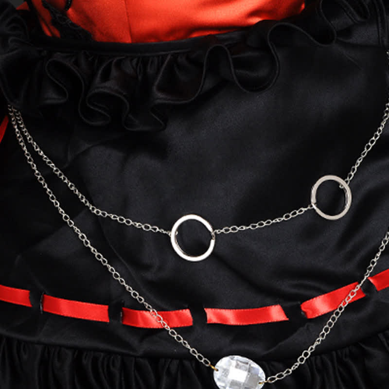 Rotes Lolita-Prinzessin-Cosplay-Schnürkleid