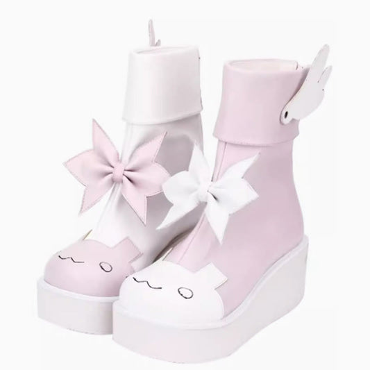 Sweet Bunny Bow Knot Platform Lolita Shoes