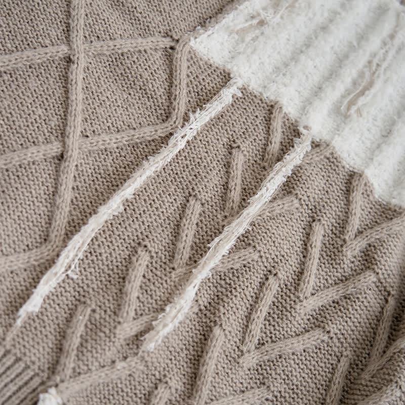 Pieces Color Pants Casual Block Two Sweater