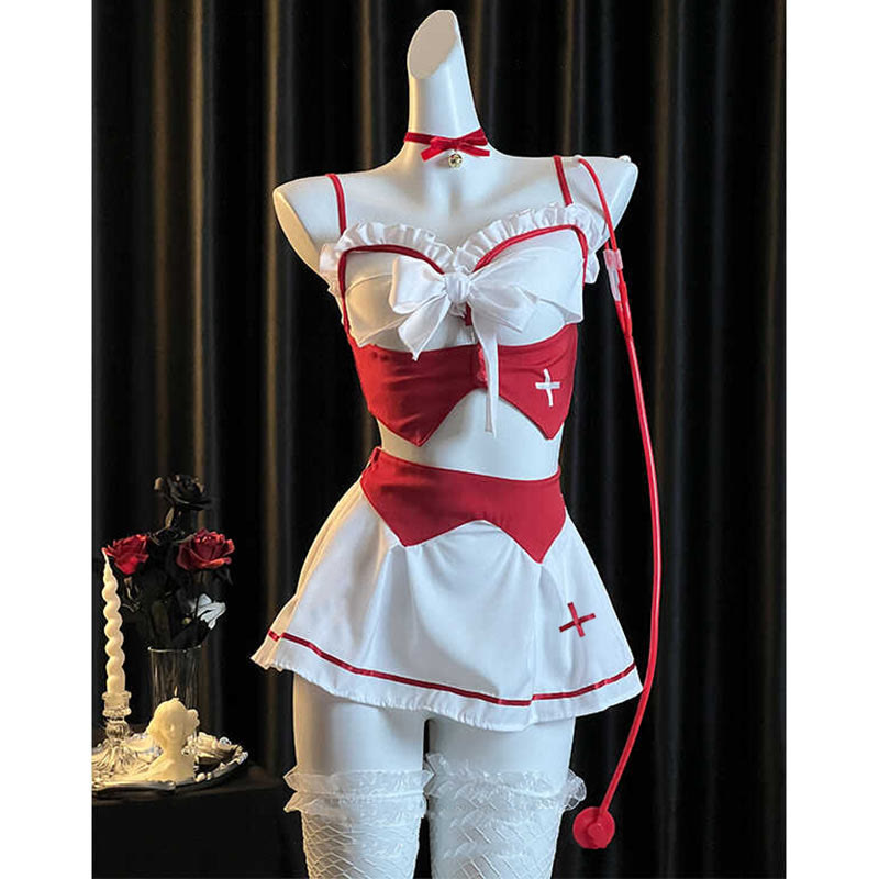 Cosplay Nurse Uniform Bow Lingerie Set