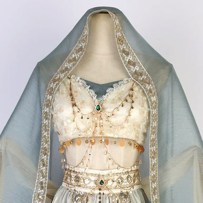 Vintage Pieces Top Lace Veil Sequin Four Skirt Embroidery Shawl