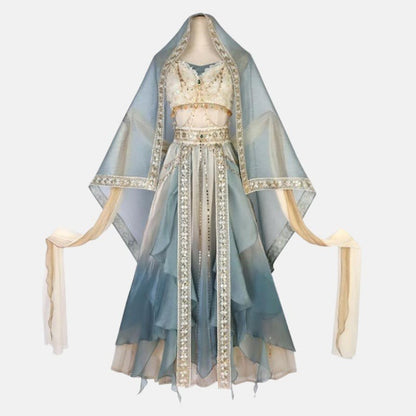 Vintage Pieces Top Lace Veil Sequin Four Skirt Embroidery Shawl