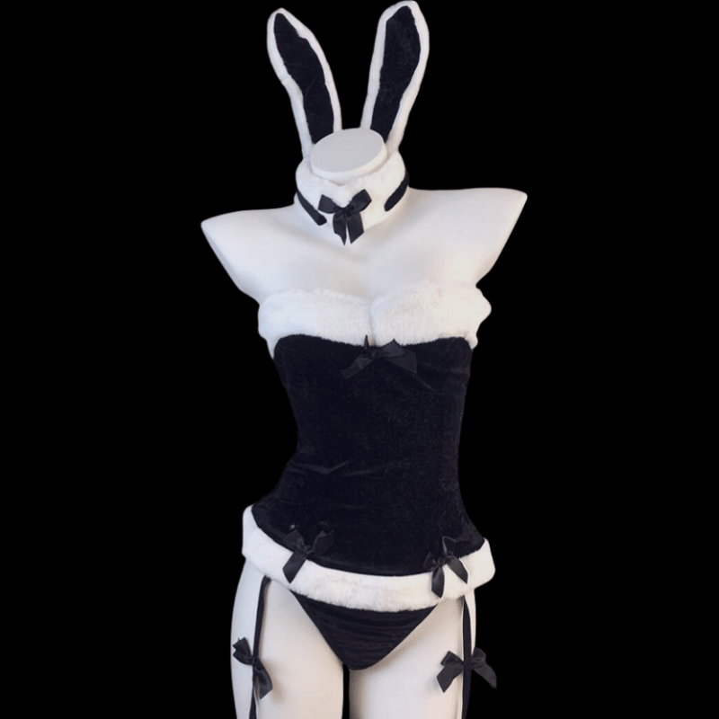 Bunny Ears Bow Lingerie Dress Set