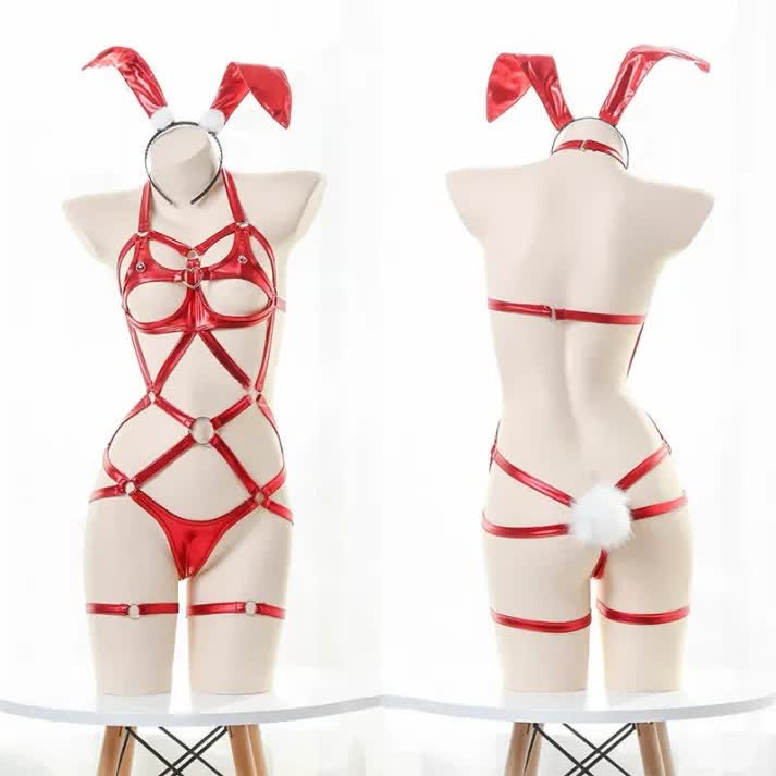 Cosplay Bunny Hollow Out Bondage One-piece Lingerie