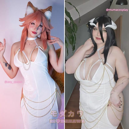 Hollow Fishtail Chain Sexy Dress⁠ Backless Out Halter