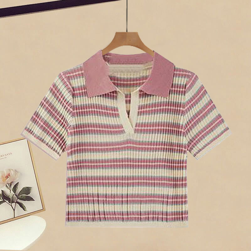 Set Letter Stripe Overalls Top Gradient Two Pieces