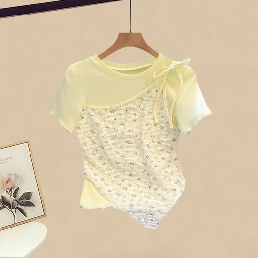 Polka Two-Piece Dress Two Set Fake Dots Top Pieces Slip