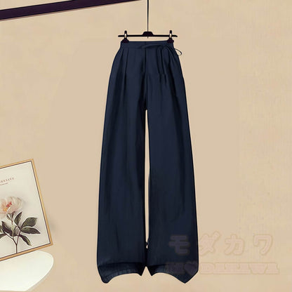 Vintage Two Pants Buckle Pieces Leg Set Wide Top