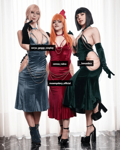 Hollow Fishtail Chain Sexy Dress⁠ Backless Out Halter