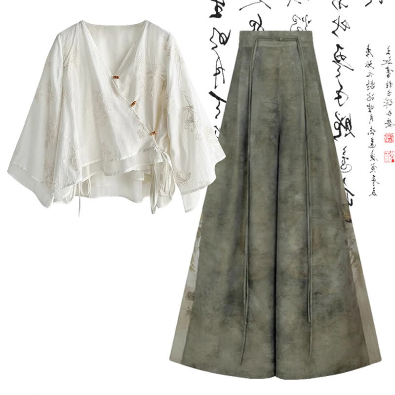 Pants Buckle Wide Shirt Leg Vintage