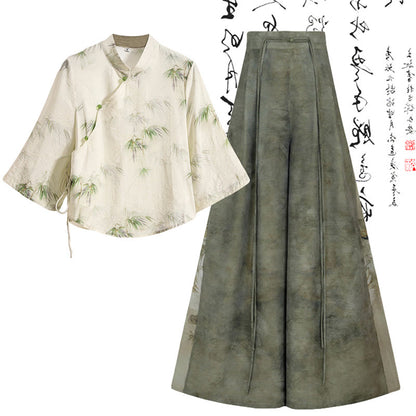 Pants Buckle Wide Shirt Leg Vintage