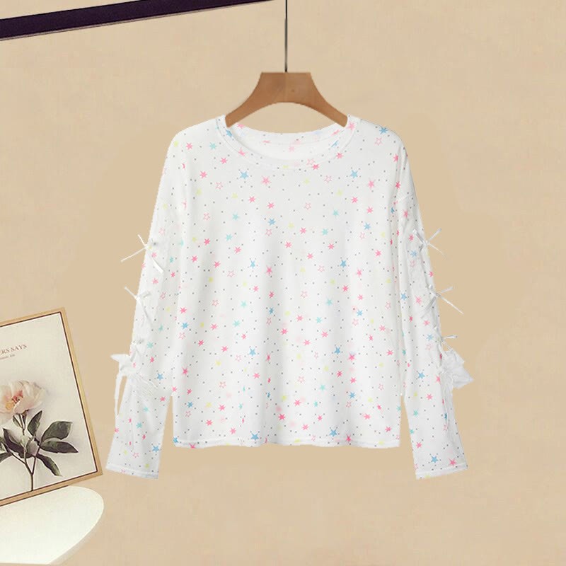 Print Set Coverup Plaid Pants Two Pieces Star