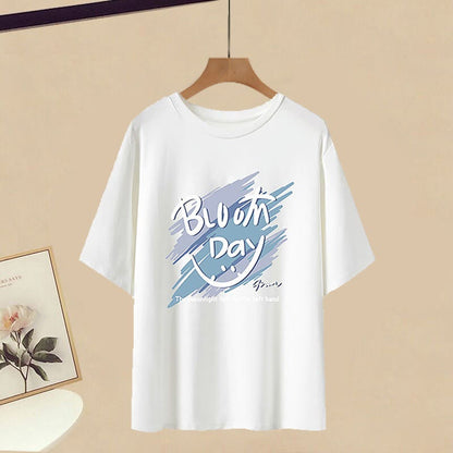 Set Leg Wide T-shirt Letter Two Pieces Pantskirt Print