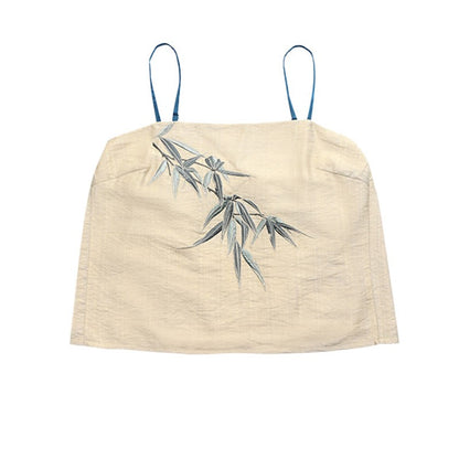 Cardigan Embroidery Bamboo Skirt Pieces Cami Top Vintage Three