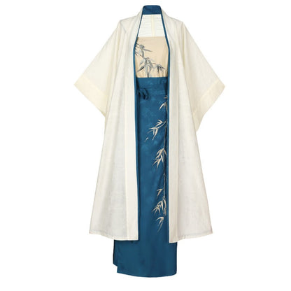 Cardigan Embroidery Bamboo Skirt Pieces Cami Top Vintage Three