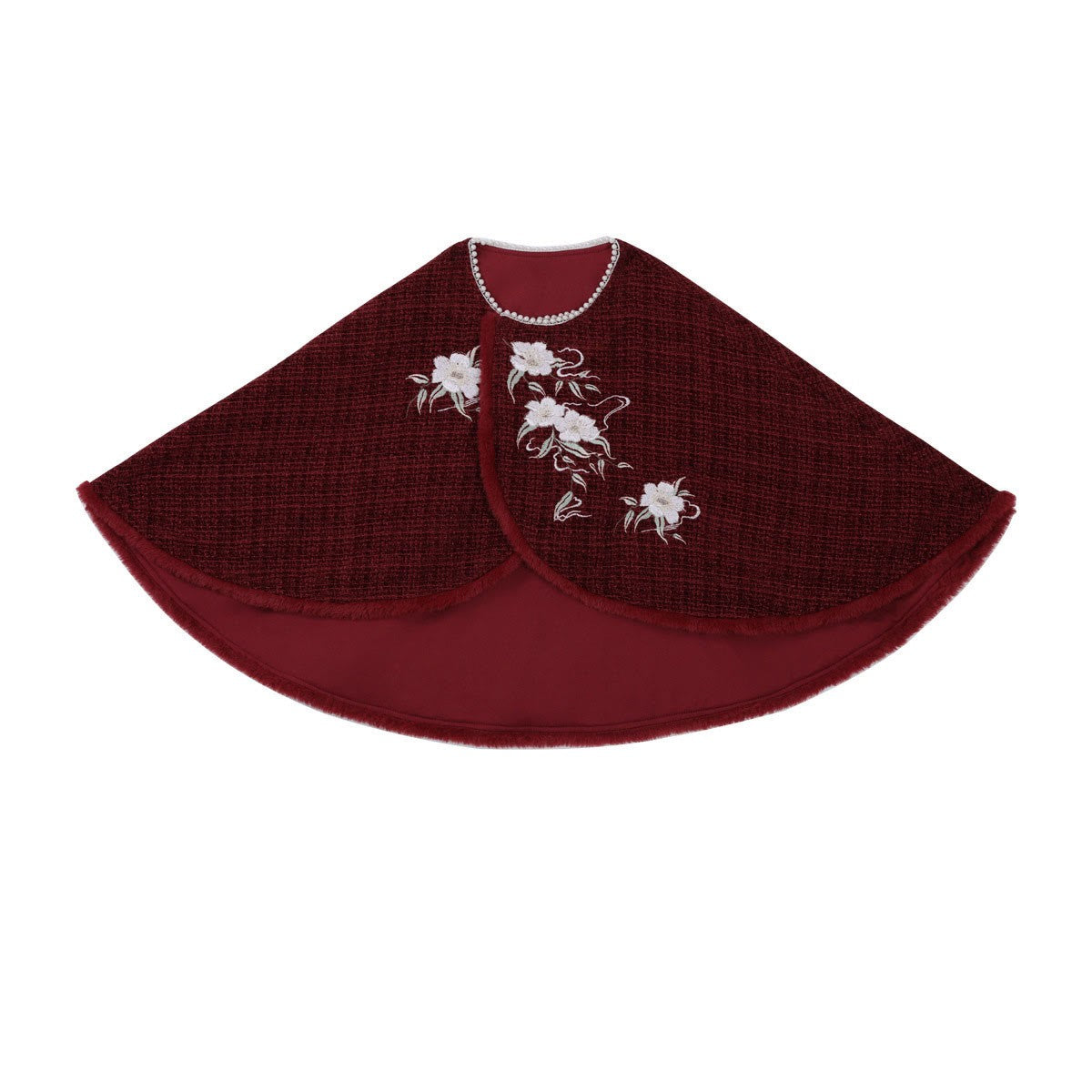 Pieces Buckle Two Vintage Flower Dress Cloak Embroidery