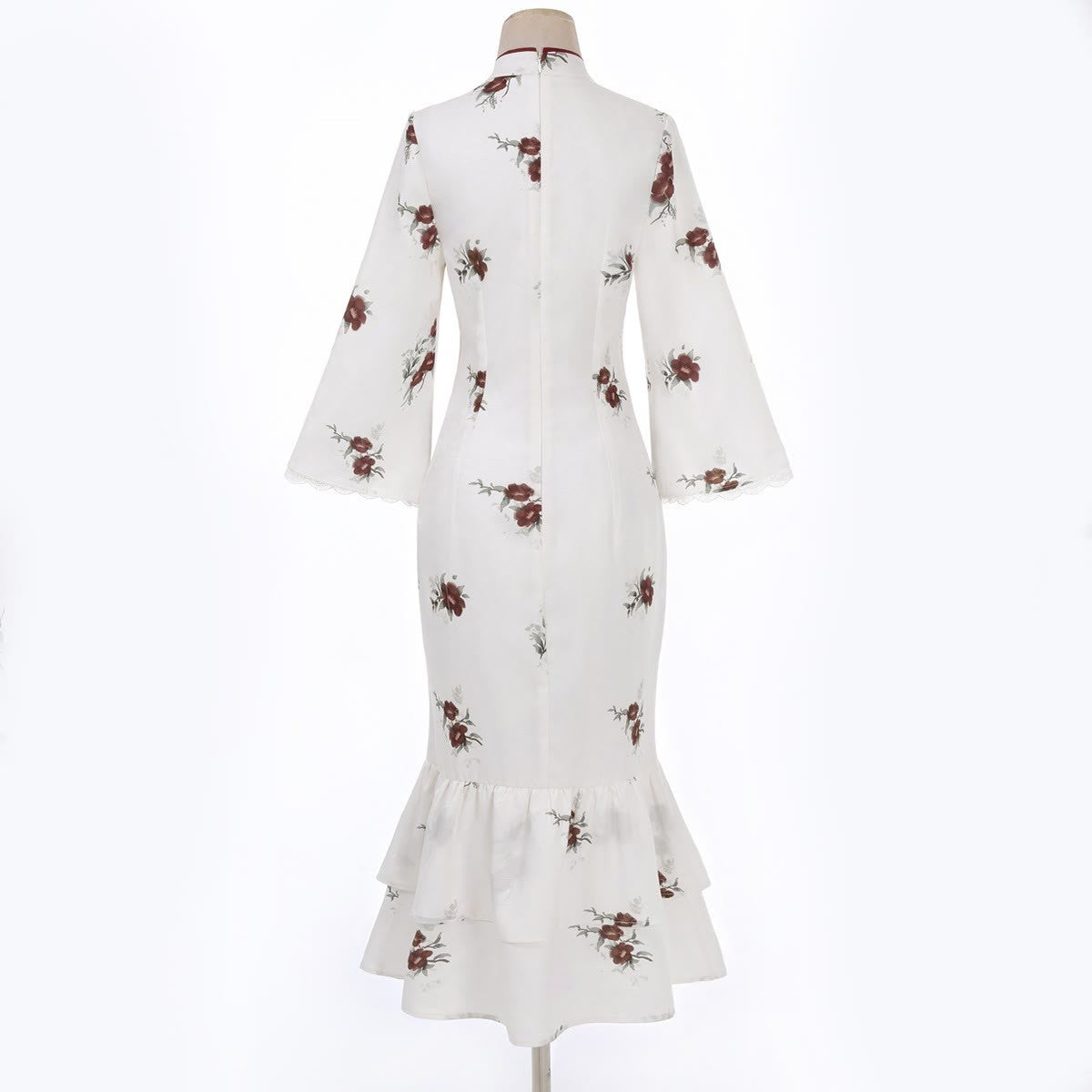 Pieces Buckle Two Vintage Flower Dress Cloak Embroidery