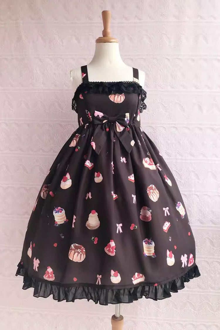 Strawberry Fruit Dessert Print Ruffle Lace Jsk - Sweet Lolita
