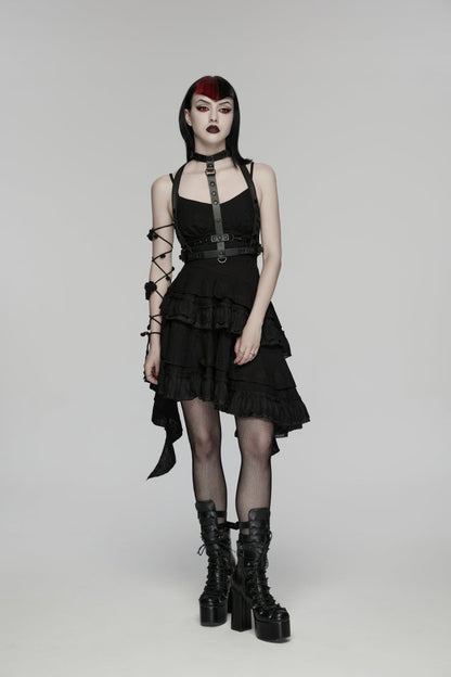 Embroidered Floral Asymmetric Gothic Jsk Dress