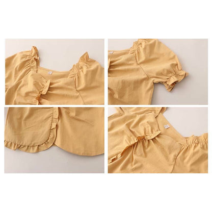 Crop Fishtail Set Tulle Top Bow Two Skirt T-Shirt Knot Denim Butterfly Pieces