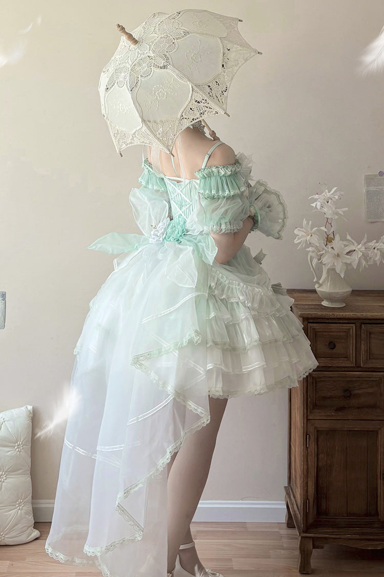 Emerald Layered Lace Bowknot Lolita JSK - Tulip Wind Chime