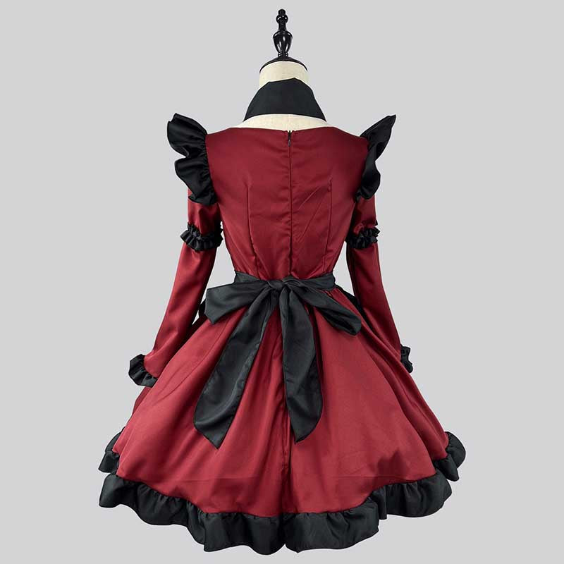 Robe Lolita gothique diable rouge et noire pour femme de chambre