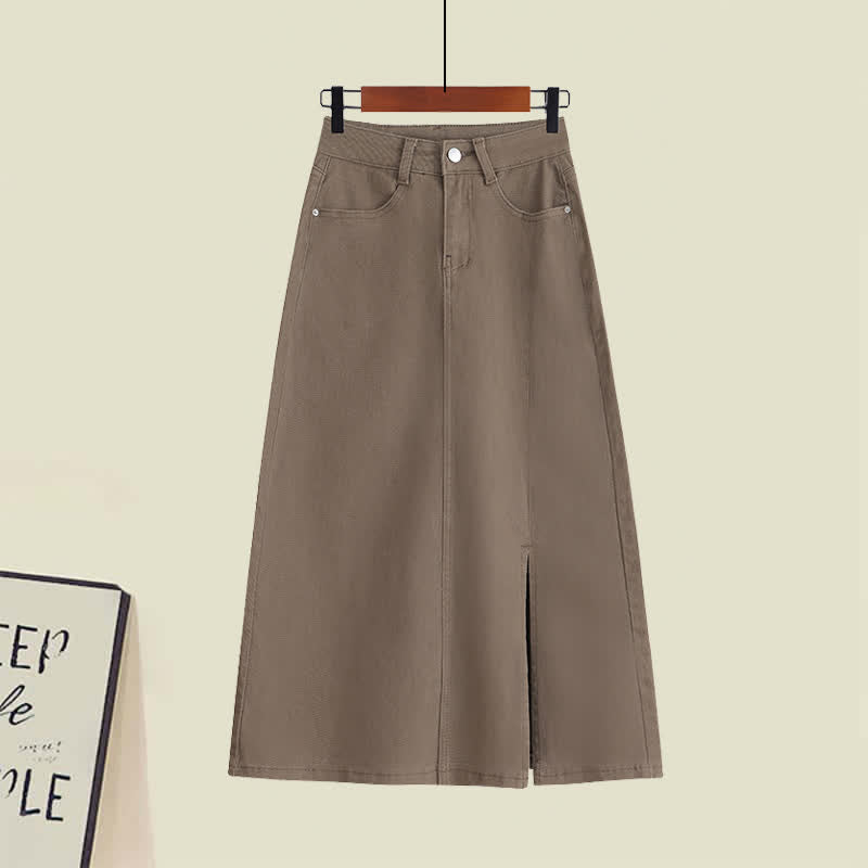 Cardigan Skirt Sweater Shirt Colorblock Stripe Denim