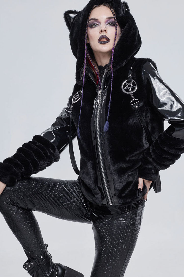 Womens Coat with Star Belt and Cat Ears