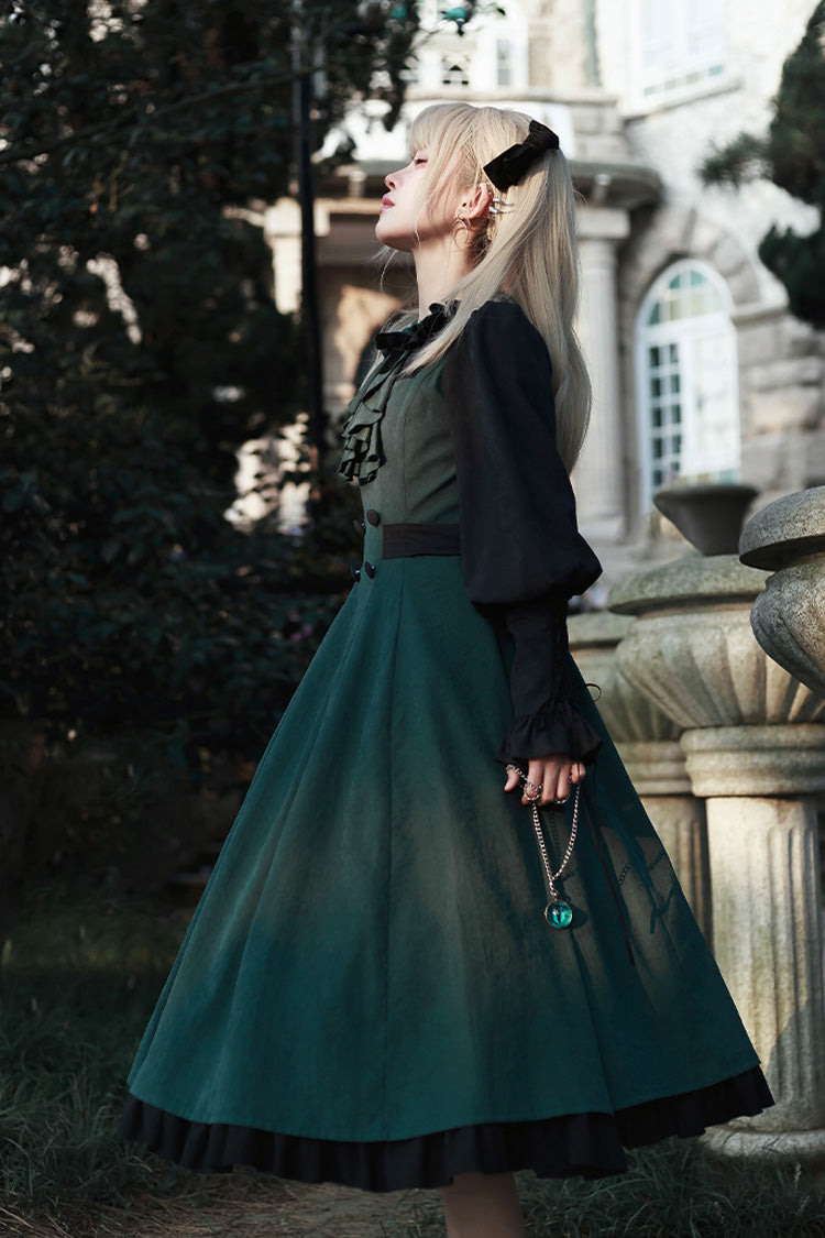 Emerald Potions School Long Sleeves Ruffle Bowknot Sweet Elegant Lolita Two-Piece
