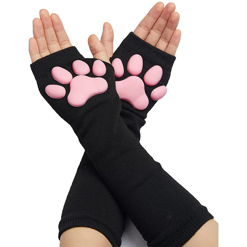 Gants de cosplay à pattes roses pour chat mignon