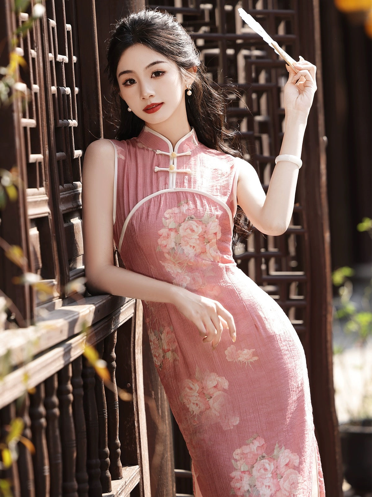 Pink Peony Elegant Cheongsam