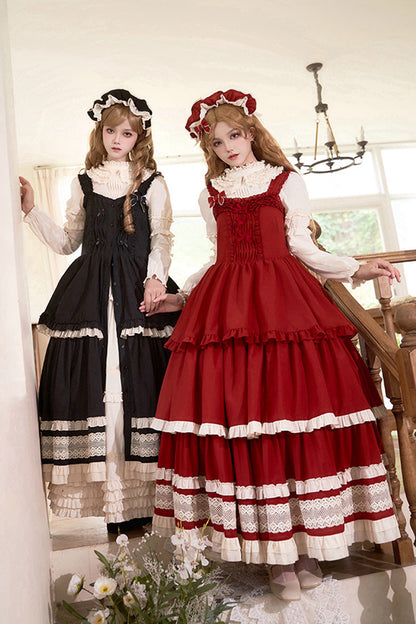Lily Multi-Layered Ruffle Lace Classic Elegant Lolita Jsk Dress