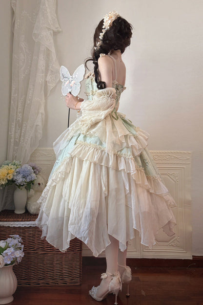 Emerald Chinese Ballet Lolita JSK Long Set - Tea Bamboo Song