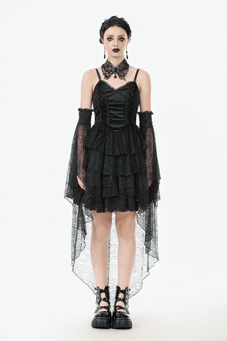 Fishtail Lace Gothic Slip Dress for Graduation