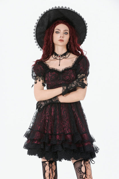 Star Square-Cut Lace Princess Graduation Dress