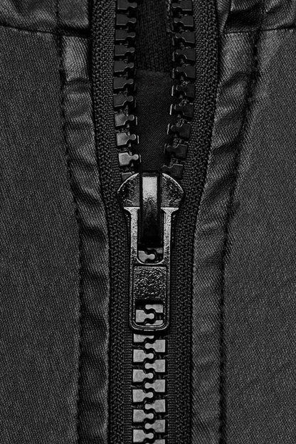 Men's Punk Hooded Vest with Black Stitching