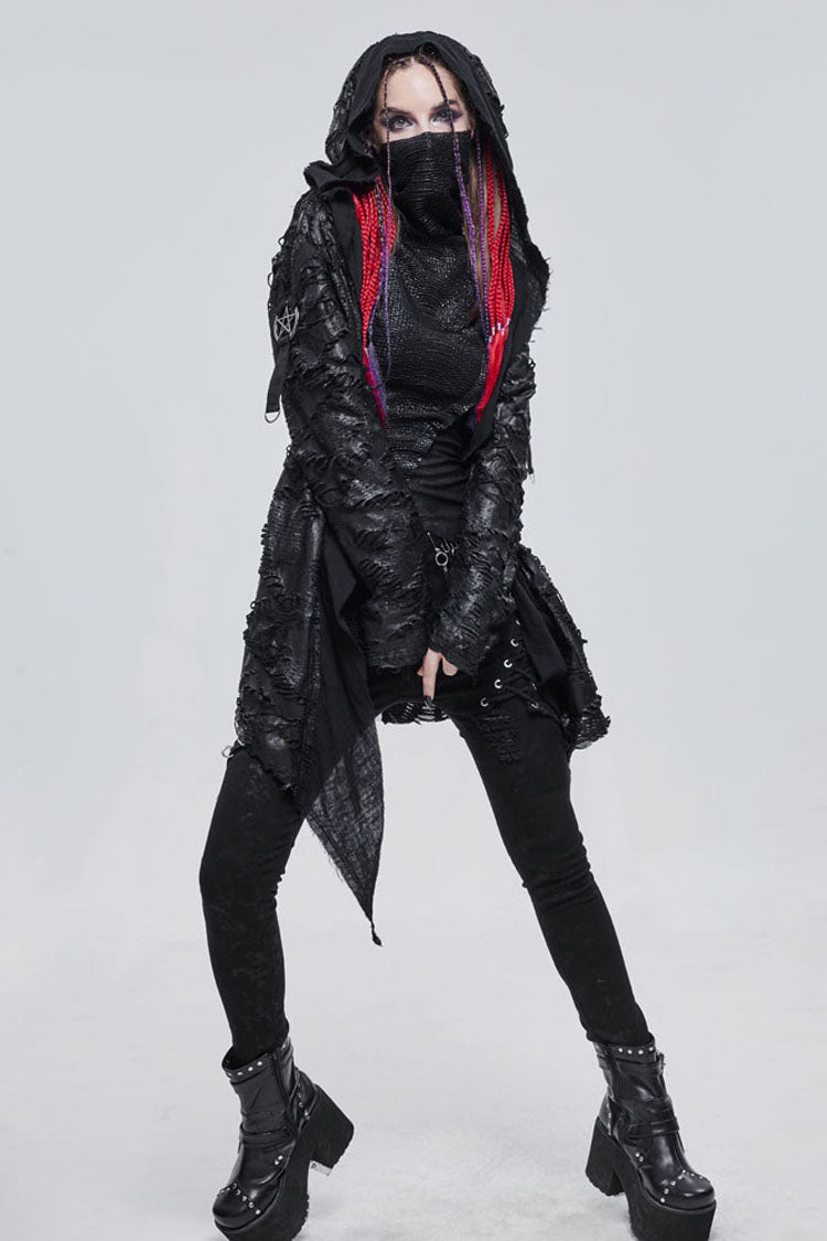 Womens Knit Jacket with Mesh Inserts and Metal Decor
