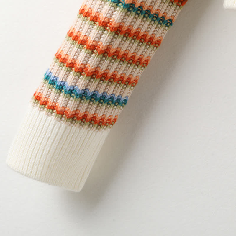 Pants Cardigan Rainbow Casual Colorful Stripe