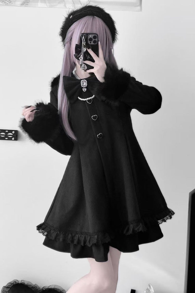 Bowknot Rabbit Ears Detachable Hooded Jirai Kei Coat
