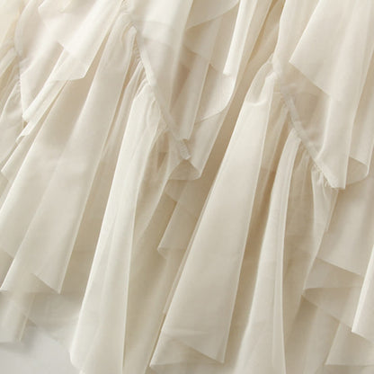 Ruffled Set Up Lace Tiered Skirt Tulle T-Shirt