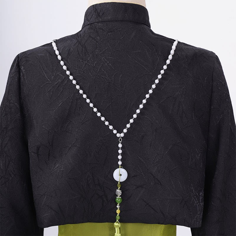 Pearl Dress Pieces Tassel Embroidery Top Two Vintage Flower