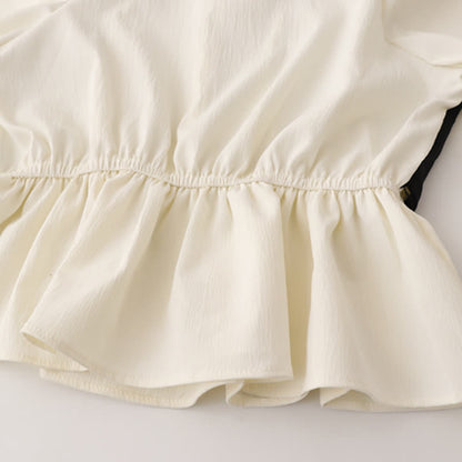 Collar Fishtail Sweet Lace Denim Set Square Skirt Shirt Up