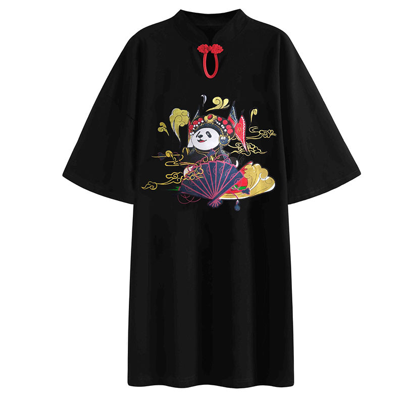 Robe Cheongsam Panda Vintage T-shirt assorti pour la famille