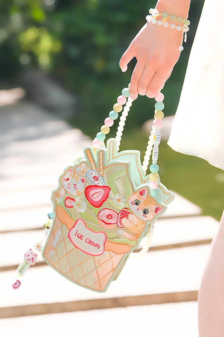 Ice Cream Cat Embroidered Lolita Shoulder Bag