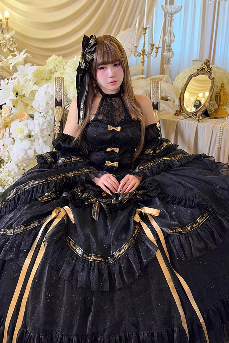 Double-Layered Ruffled Princess JSK with Bow Accents