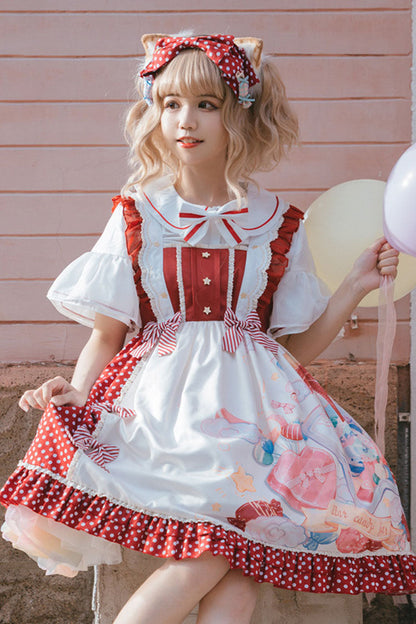 Polka-Dot Gift Print Princess Sweet Lolita JSK Dress